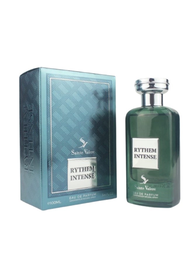 Sainte Valere Rhythm Intense Eau De Parfum 100ml for Men, Oriental Fruity Leather Fragrance, African Maninka Fruit, Bran, Black Vanilla, Luxury Long Lasting Masculine Perfume, Elegant Signature Scent
